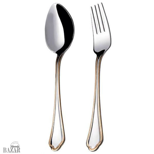 سرویس قاشق و چنگال 57 پارچه ناب استیل مدل ونیز - Image 4
