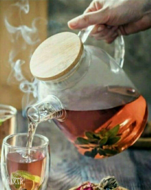قوری پیرکس شعله مستقیم در چوبی - Image 4