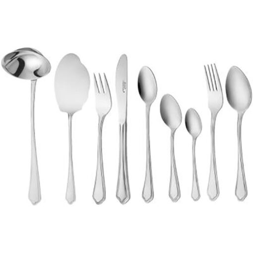 سرویس قاشق و چنگال 57 پارچه ناب استیل مدل ونیز