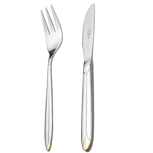 سرویس قاشق و چنگال 128 پارچه ناب استیل مدل پالرمو Palermo - Image 12