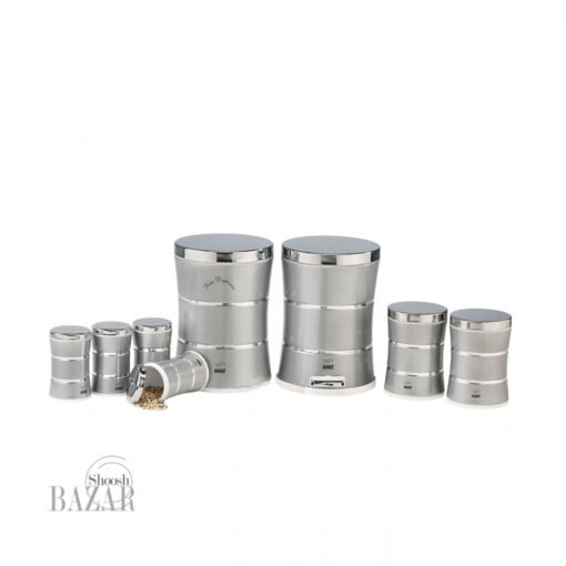 سرویس-8-پارچه-دوخط-نقره-ای-متالیک-در-استیل بهازکالا بازار شوش تهران