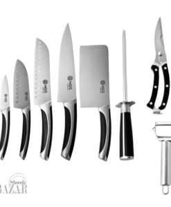 سرویس چاقو آشپزخانه 9 پارچه استیل ام جی اس مدل KS8011B