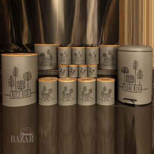 سرویس-آشپزخانه-بی-وی-کی-درب-چوبی-طرح-fancy-رنگ-طوسی
