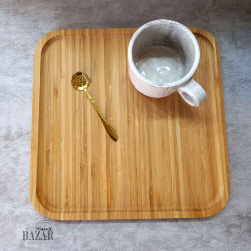 سینی سرو مربع لبه دار بامبو - Image 5