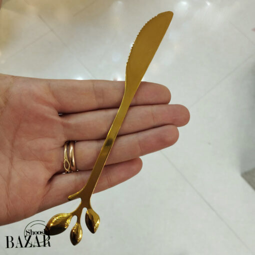 کارد میوه خوری طلایی طرح برگ بازار شوش تهران