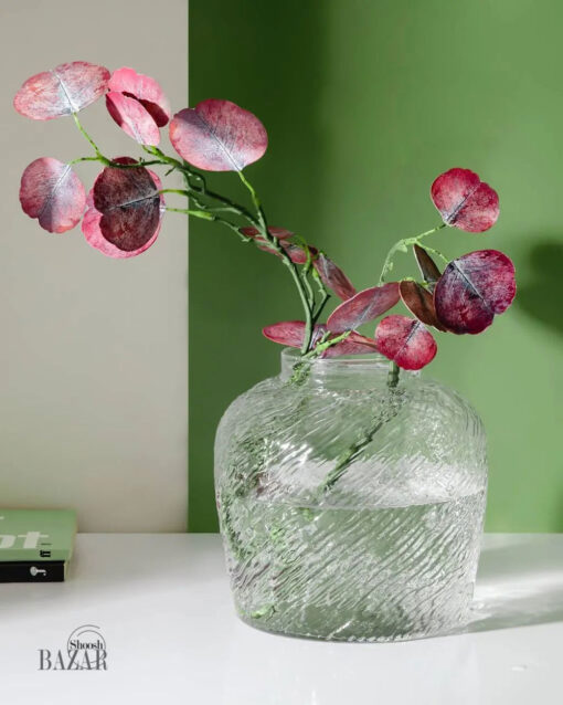 گلدان شیشه ای تپل طرح دار مدل ترنادو بازار شوش تهران