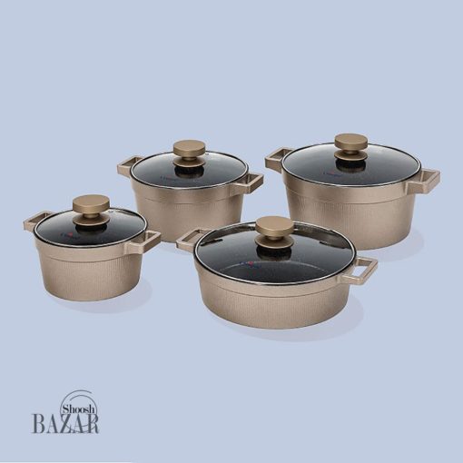 سرویس قابلمه 8 پارچه مدل دیاموند بژ یونیک کد 8503