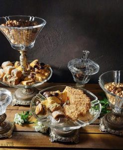 ظروف پذیرایی بلور پایه سنگ و برنج بازار شوش تهران