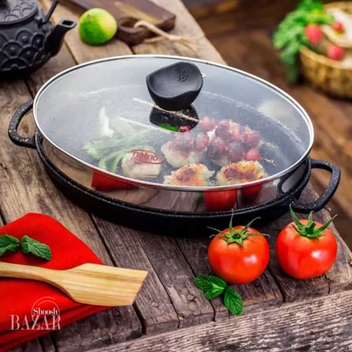 تابه چدنی بیضی دردار مدل آنجلو نالینو کد 0128 از فروشگاه اینترنتی بازار شوش تهران