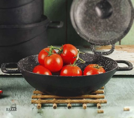 تابه چدنی درب دار مدل فلتی نالینو سایز 28 کد 0124 از فروشگاه اینترنتی بازار شوش تهران