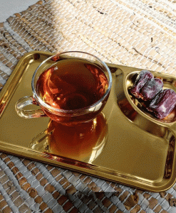 سینی سرو فلزی طلایی کافه و رستوان بازار شوش تهران