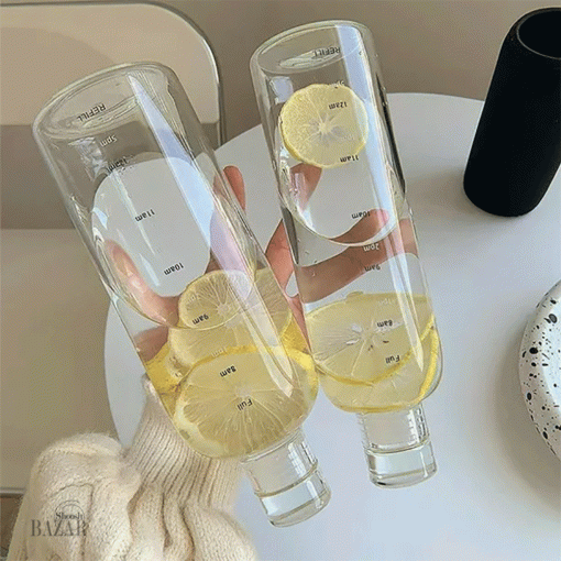 بطری آب پیرکس و شیشه ای درجه دار نوشیدنی طرح ایکیا بازار شوش تهران