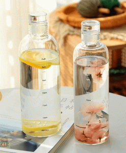 بطری آب پیرکس و شیشه ای درجه دار نوشیدنی طرح ایکیا بازار شوش تهران