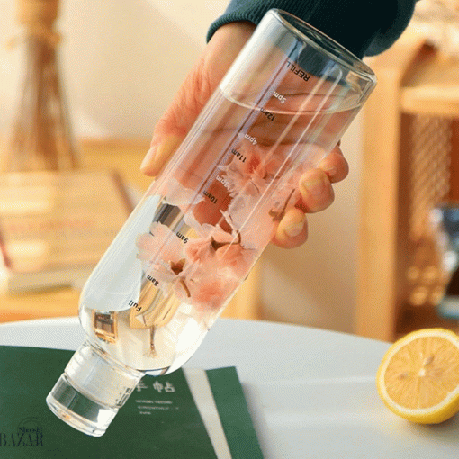 بطری آب پیرکس و شیشه ای درجه دار نوشیدنی طرح ایکیا بازار شوش تهران
