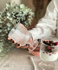 گیلاس پایه کوتاه خطی و شیاردار چین از فروشگاه اینترنتی بازار شوش تهران