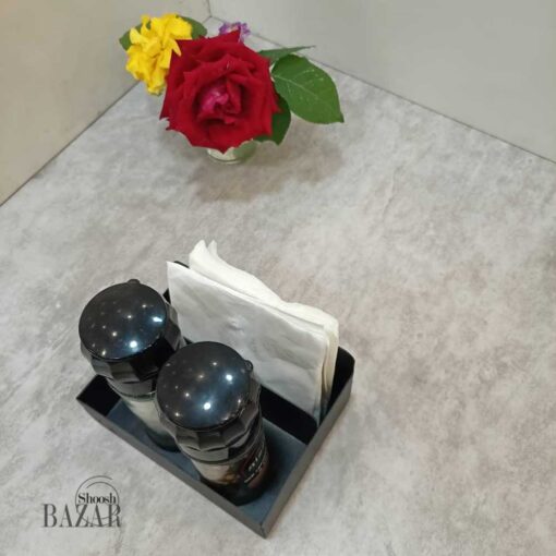 استند جا ادویه و دستمال مربع فلزی کافه ای از فروشگاه اینترنتی بازار شوش