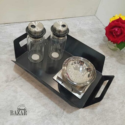 سینی دسته دار لبه باز فلزی از فروشگاه اینترنتی بازار شوش