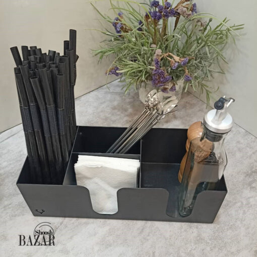 نظم دهنده 4 خانه فلزی مشکی کافه ای از فروشگاه اینترنتی بازار شوش