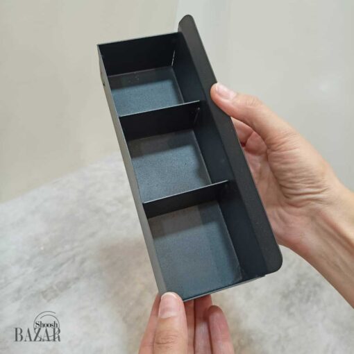 استند و نظم دهنده سه خانه مشکی فلزی