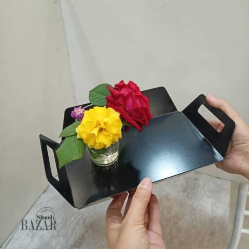 سینی دسته دار لبه باز فلزی از فروشگاه اینترنتی بازار شوش